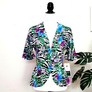 Flutter Sleeve Peplum Jacket Made in Canada
